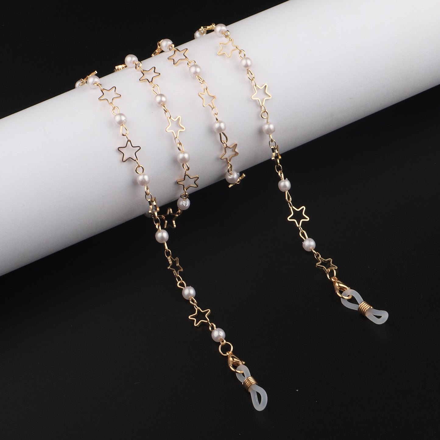Perlen- und Metall-Brillenhalter-Kette Brehn
