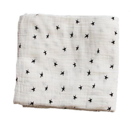 Baumwoll-Musselin Babydecke mit Herzmuster Brehn