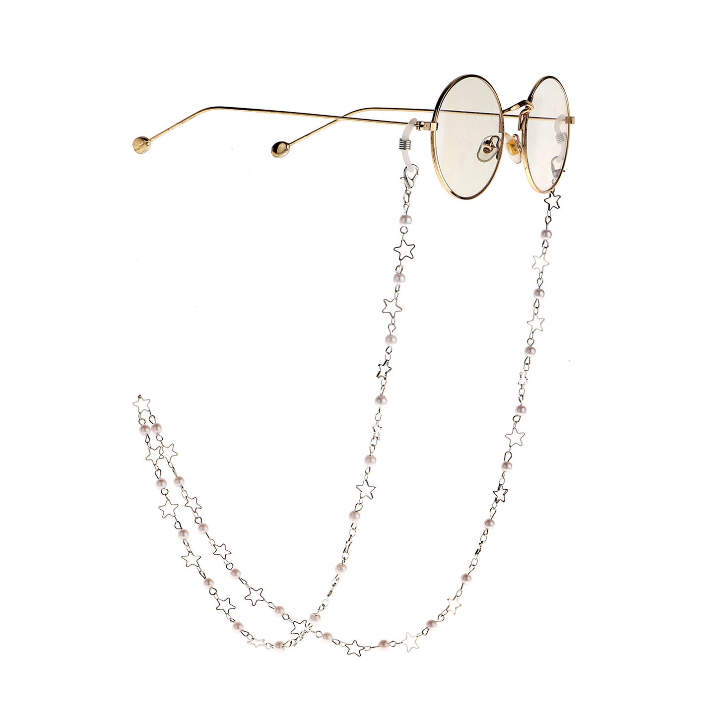 Perlen- und Metall-Brillenhalter-Kette Brehn