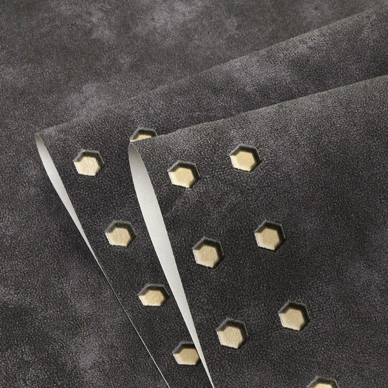 Brehn | Steampunk Gepiercte Metall Solide Tapete Dunkle Farbe Feuchtigkeitsbeständige Wanddekoration für Schlafzimmer