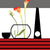 Brehn | Ganze Calla-Lilie Wandkunst Künstliche Schöne Blumen Wanddekoration in Rot-Schwarz