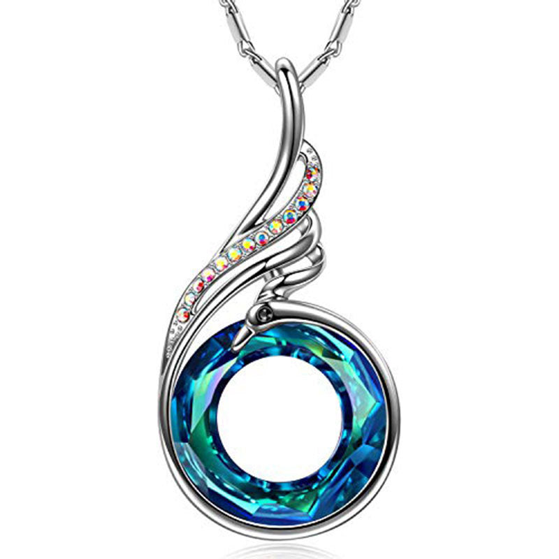 Spiral Swirl Kristall Anhänger Halskette Brehn