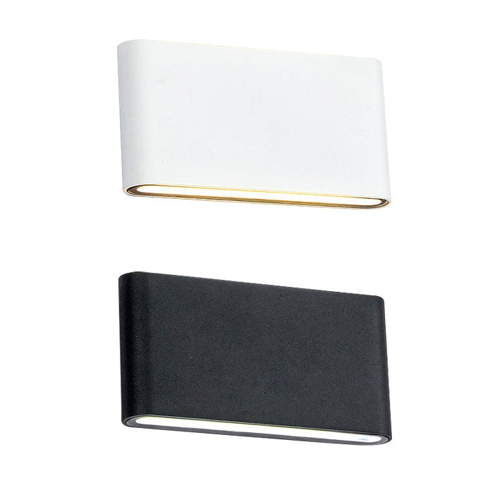 Schwarz/Weiß Rechteckige Wandwaschleuchte Modern Stilvoll Warm/Weiß Licht LED Aluminium Wandleuchte für Flur, 4.5"/7" B | Brehn