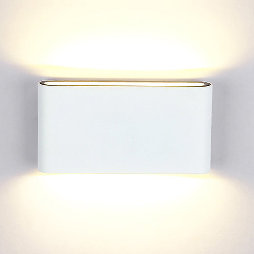 Schwarz/Weiß Rechteckige Wandwaschleuchte Modern Stilvoll Warm/Weiß Licht LED Aluminium Wandleuchte für Flur, 4.5"/7" B | Brehn
