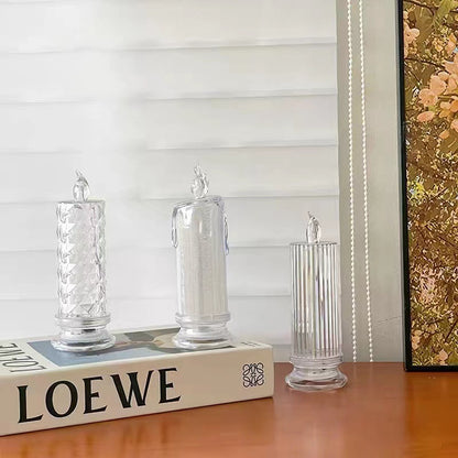 LED-Echtwachs-Optik Kerze mit Rosen-Lichteffekt