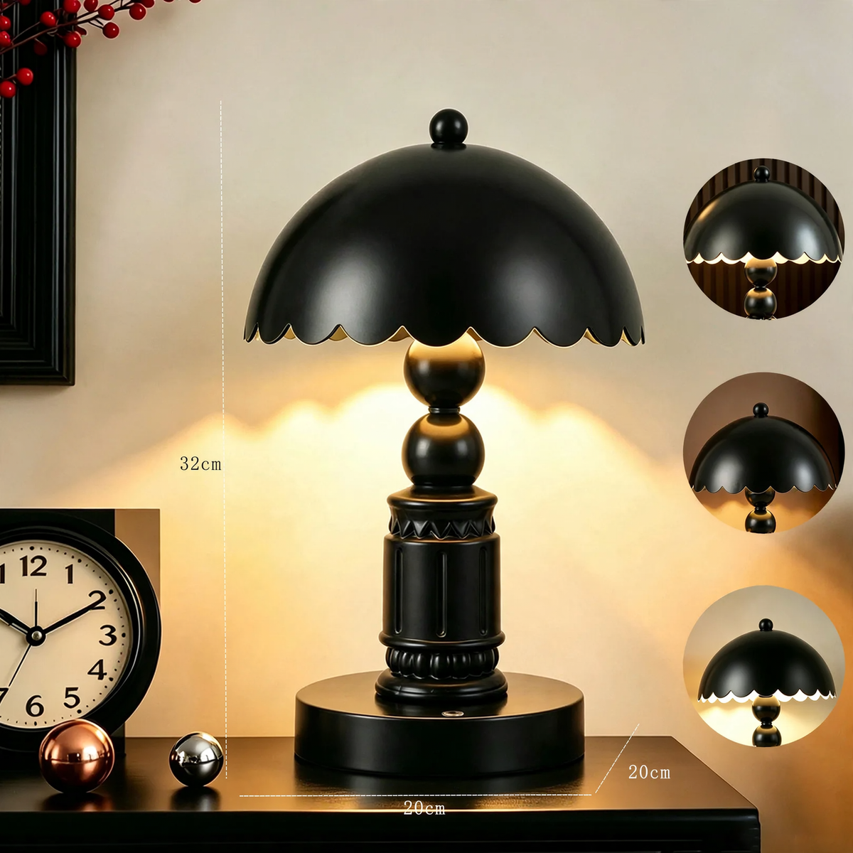 Französische Rokoko-Tischlampe mit Säulendesign