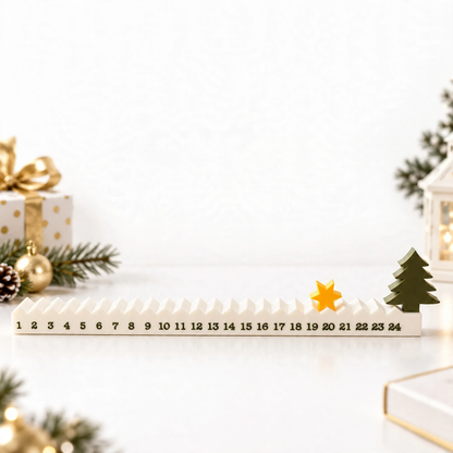 3D-gedruckter Weihnachtsbaum-Adventskalender als Tischdeko