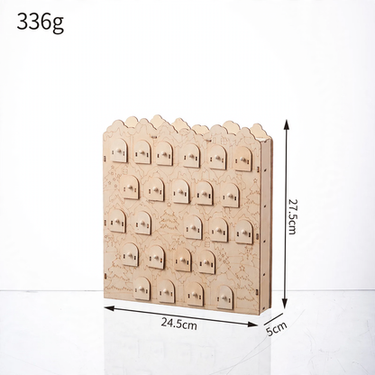 Beleuchteter Holz-Adventskalender mit LED