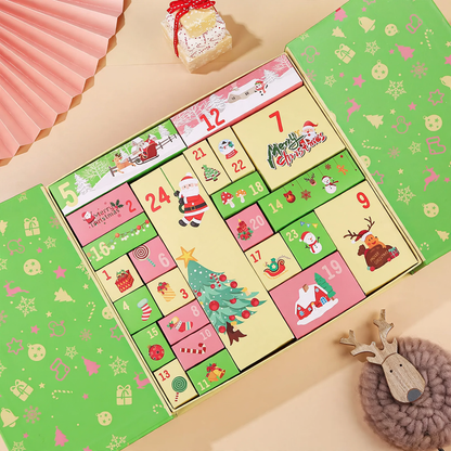Leere Adventskalender-Geschenkboxen, 24 Fächer