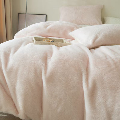 Milchfaser-Fleece Bettwäsche-Set, unifarben, verschiedene Größen