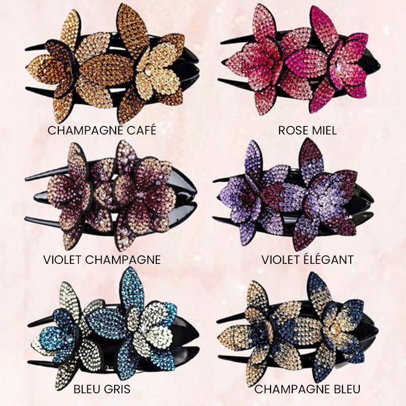 Doppelte Blüten-Strass-Haarnadel | Brehn