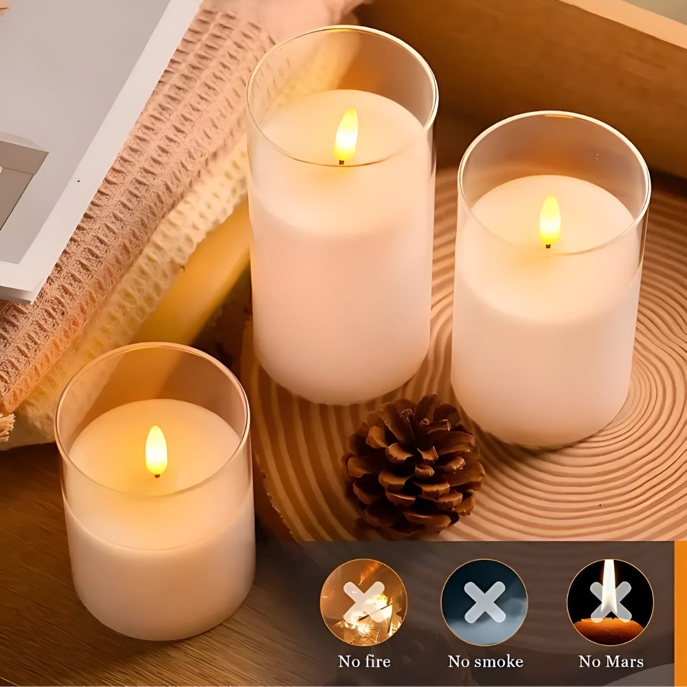 3D Flacker Flameless Kerzen Set | Brehn