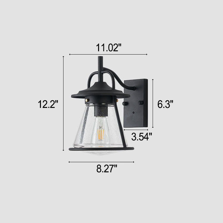 Wasserdichte Glasscone-Schirm 1-Licht Außenwandlampe | Brehn