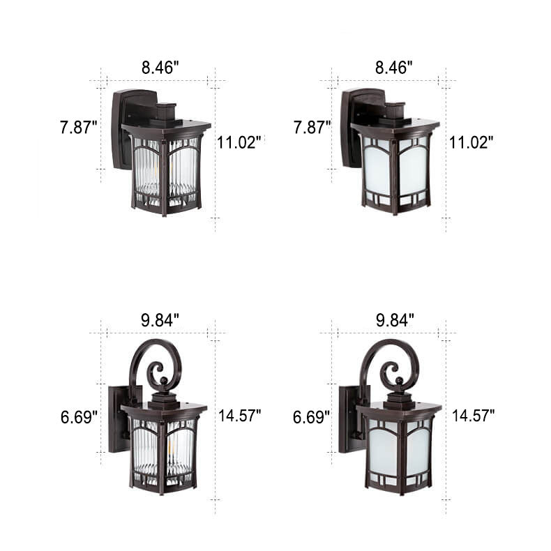Moderne quadratische Aluminium-Glas-carved 1-Licht Außen wasserdichte Wandlampe | Brehn