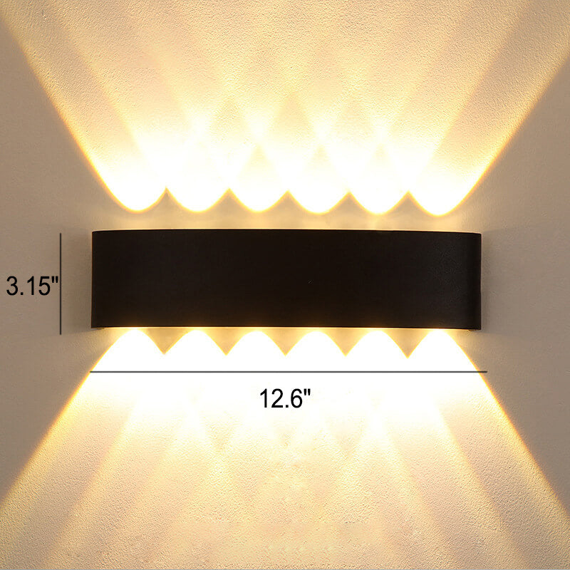 Moderne LED-Wandleuchte mit Bogenstrahler nach oben und unten, wasserdicht, für den Außenbereich