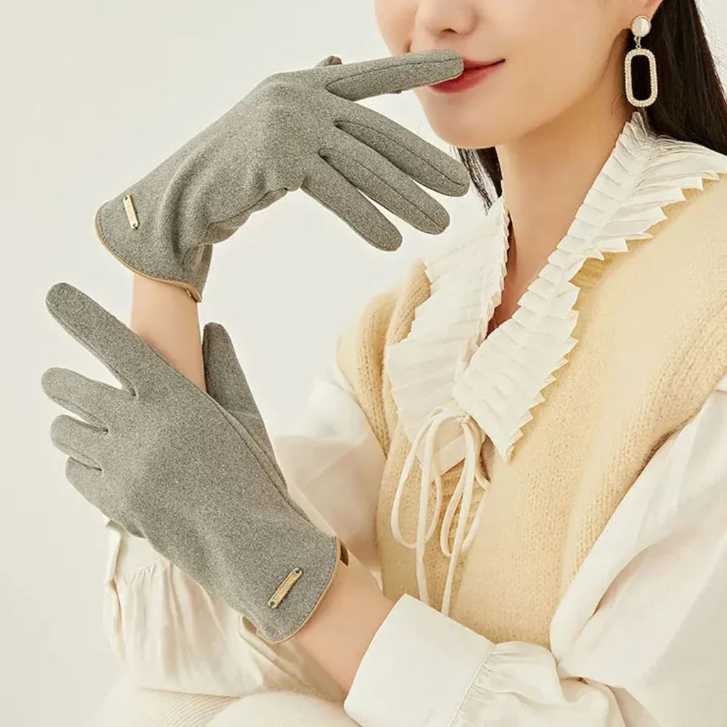 Klassische Wildleder Damen Handschuhe - SuaveTouch