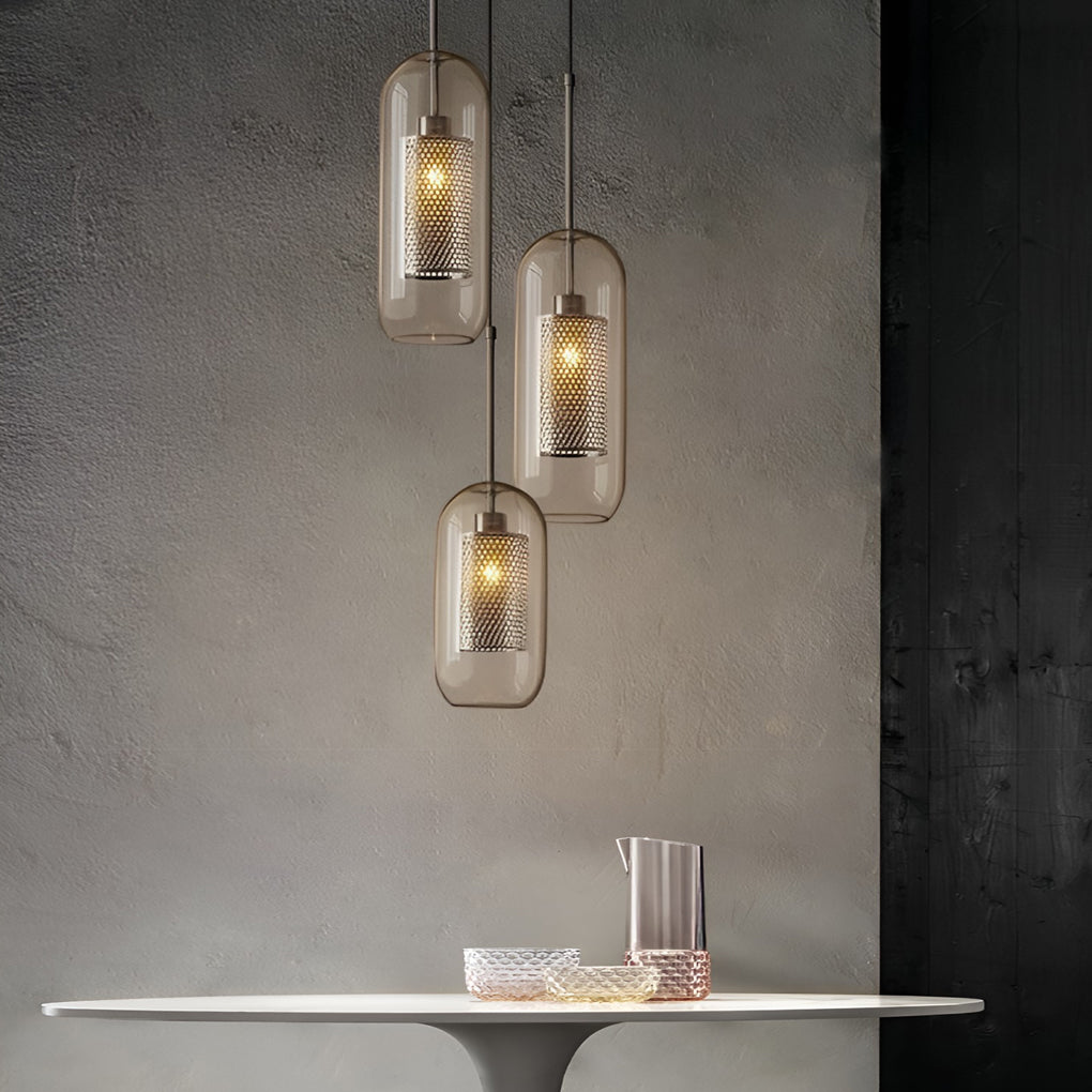 Vintage Industrie Hängelampe mit rundem Glas und Gold – LED Pendelleuchte für Esszimmer und Wohnzimmer | Brehn