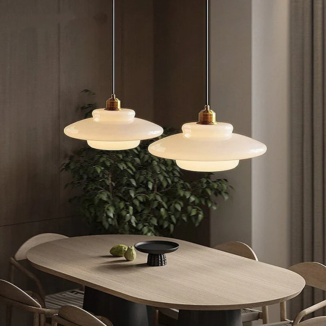 Brehn | Weiße Glas Design Pendelleuchte