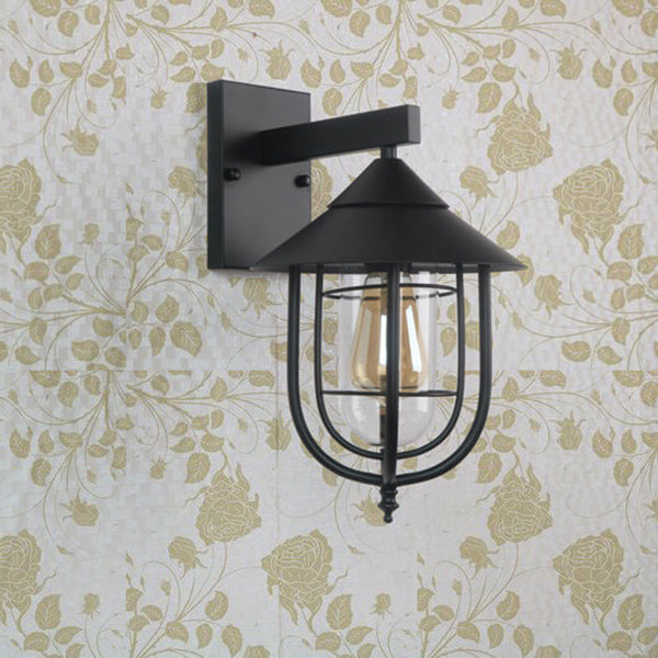 Vintage Industrielle Eisen Laterne Innen Außen 1-Licht Wand Sconce Lampe | Brehn