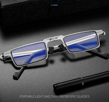 Blaulichtfilternde, schraubenlose, faltbare Lesebrille