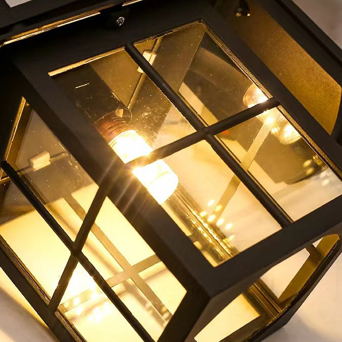 Moderne Einfachheit Wasserdicht Aluminium Quadrat Glas Schirm 1-Licht Wand Sconce Lampe Für Outdoor Patio | Brehn