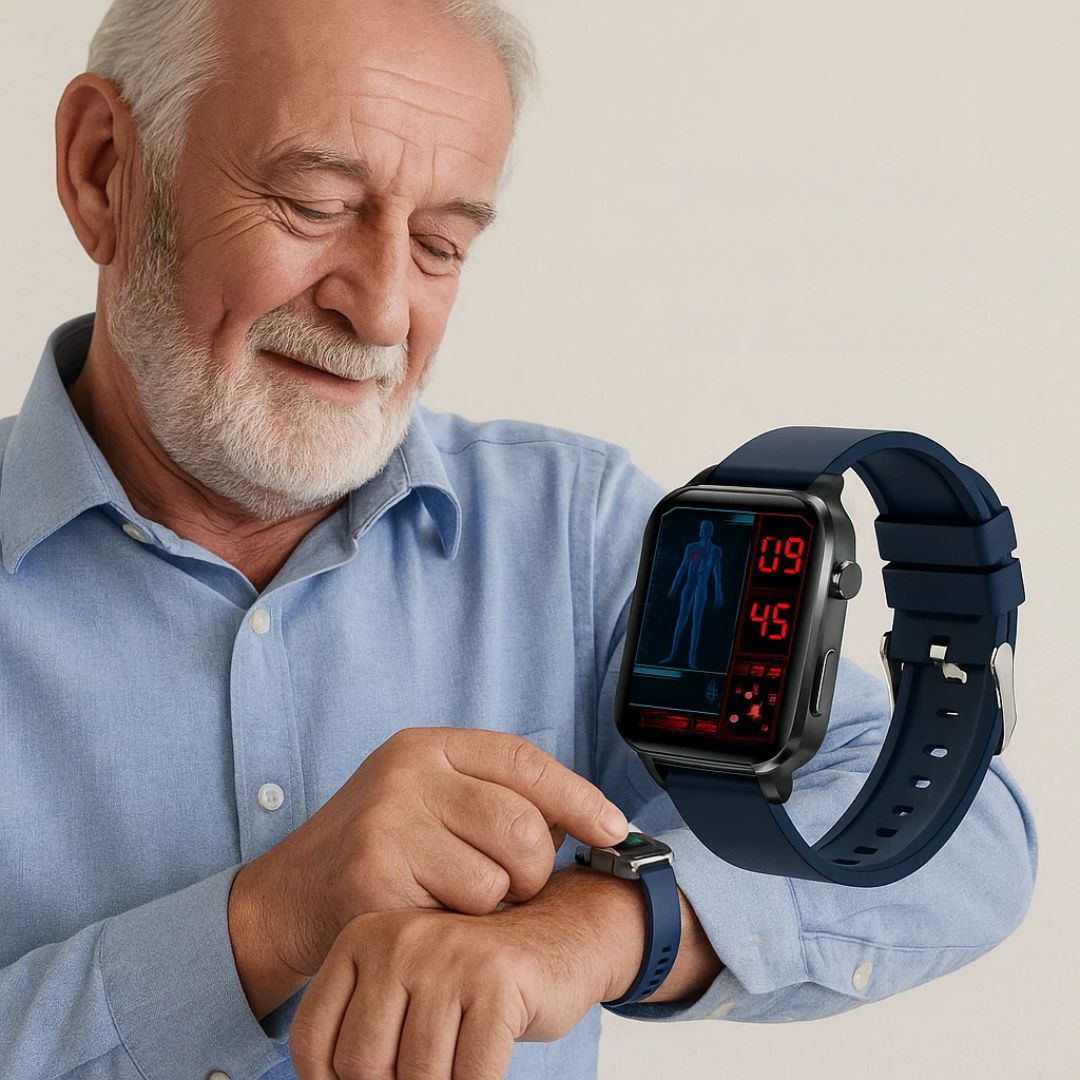 GlucoWell | Nicht-invasive Diabetes-Smartwatch – Blutzucker-Monitor – HD-Display – schmerzfreies Glukose-Tracking für Erwachsene Brehn