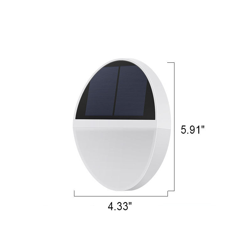 Solarbetriebene, wasserdichte, runde, flache LED-Wandleuchte mit Radarsensor für den Außenbereich