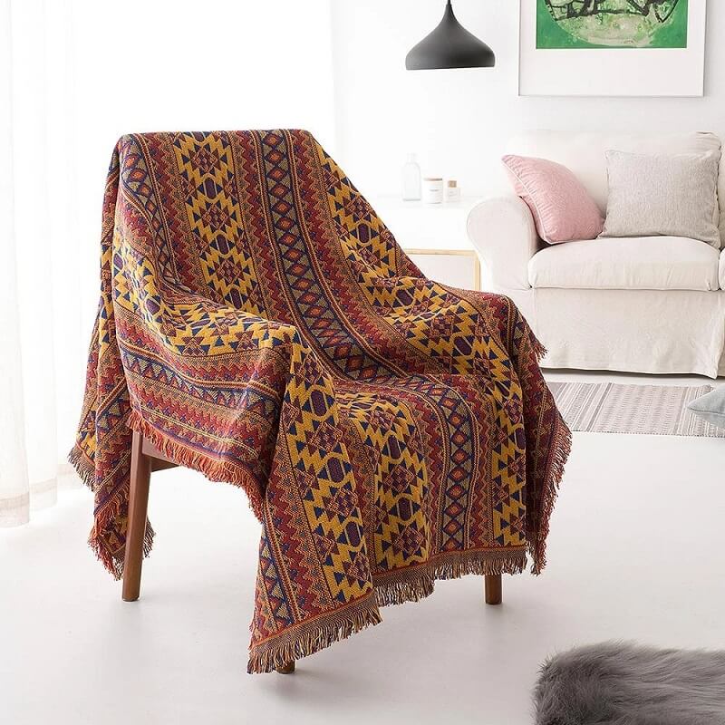 Bohemian Strickwurfdecken für Sofa Dekor