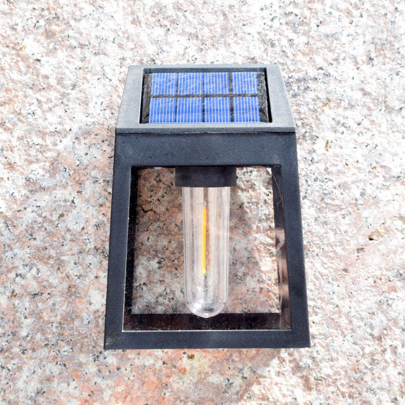 Moderne quadratische Kunststoff-Solar-LED-Außen-Wasserdichte Gartenlandschaft-Wandlampe | Brehn
