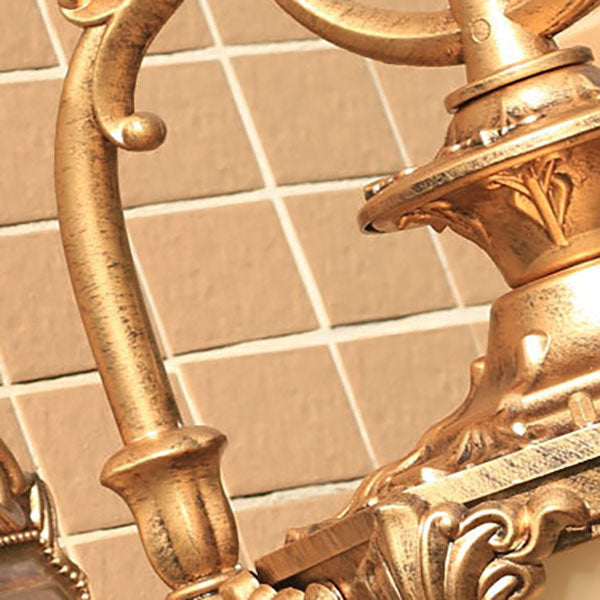 Europäische Retro Aluminium Glas geschnitzte Laterne 1-Licht Außen wasserdichte Wand Sconce Lampe | Brehn