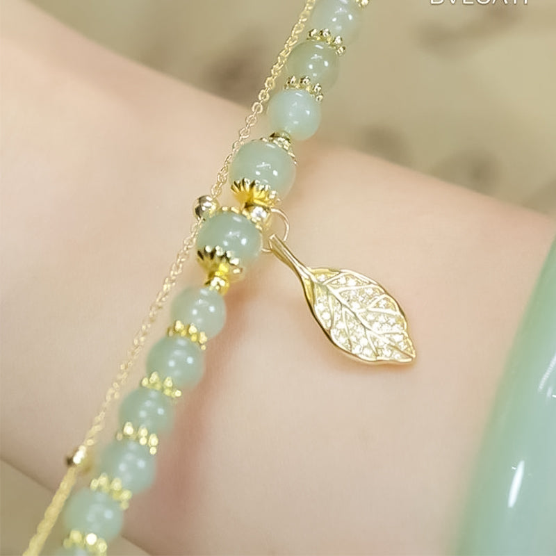 Brehn | Hetian Jade Blattgold Armband