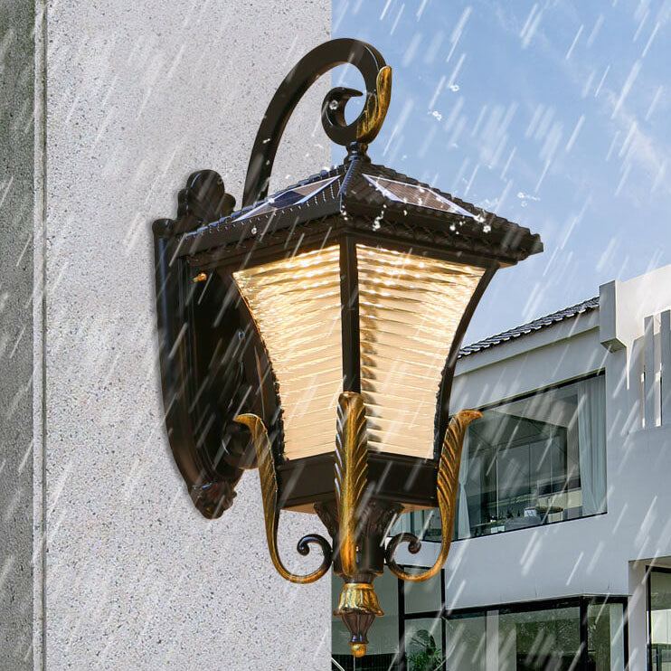 Europäischer Stil Retro Aluminium Wasserdicht Außen 1-Licht Wandlampe | Brehn