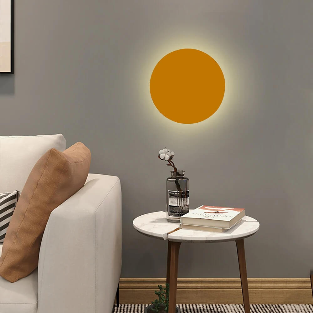 Brehn | GlowOrb Minimalistische Runde LED Wandleuchte | Farbvielfalt | Dimmbares Licht