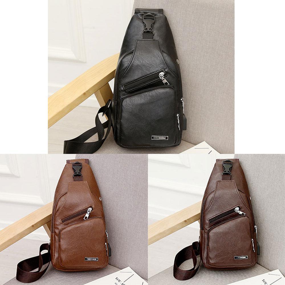 Schultertasche Crossbodytasche für Herren mit USB-Ladeanschluss | Brehn