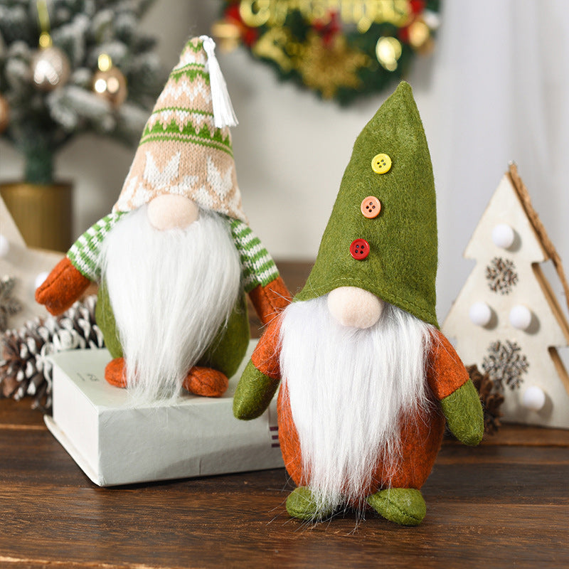Brehn | Weihnachtsgrüne gesichtslose alte Mann-Elfenfigur