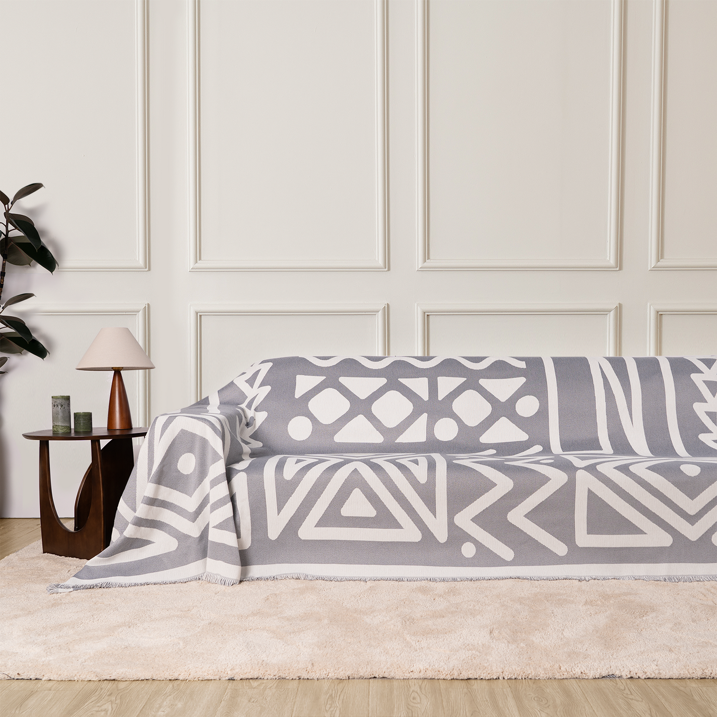 Geometrischer Boho-Stil Sofaüberzug - Modern, Stilvoll & Strapazierfähig Sofa Schutz | Brehn