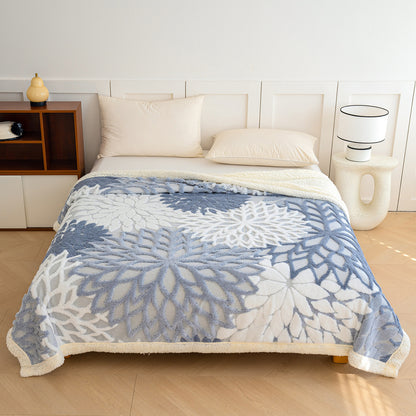 Warme Doppel-Kuscheldecke mit Lammfleece-Imitat