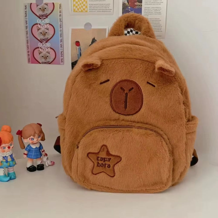 Brehn | Capybara süßer Plüsch Kinder Rucksack