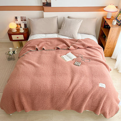 Doppelseitige Lammfleece-Decke mit Bubble-Struktur