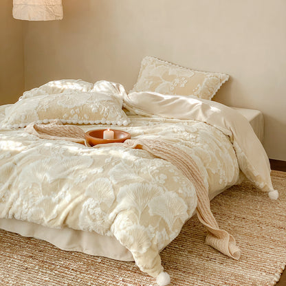 Milchfaser-Fleece Bettwäsche-Set, doppelseitig, winterwarm