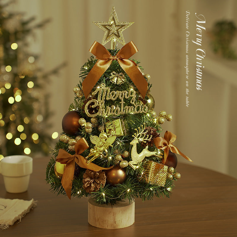 Mini-Weihnachtsbaum aus PVC mit Holzsockel