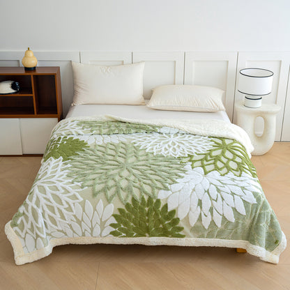 Warme Doppel-Kuscheldecke mit Lammfleece-Imitat