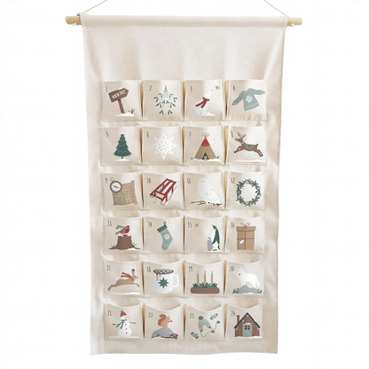Personalisierbarer Adventskalender aus Stoff, 24 Taschen
