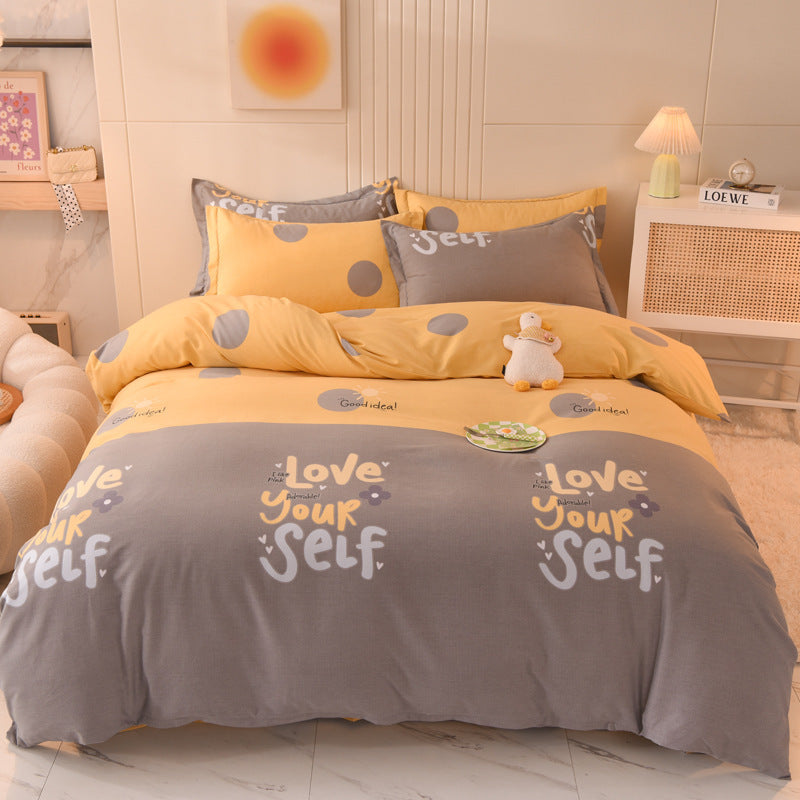 Bettwäsche-Set aus angerauter Baumwolle, bedruckt