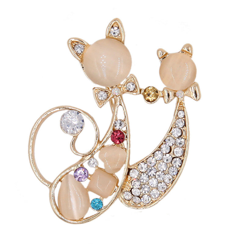 Elegante katzeninspirierte Brosche Brehn