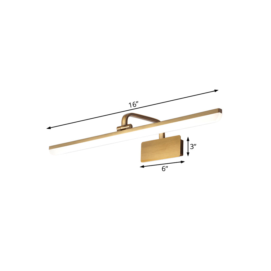 LED Wandleuchte für den Innenbereich mit ultra-dünnem Acrylschirm, gebürstete Messing-Wandleuchte in warm/weißem Licht, 16"/19,5" B | Brehn
