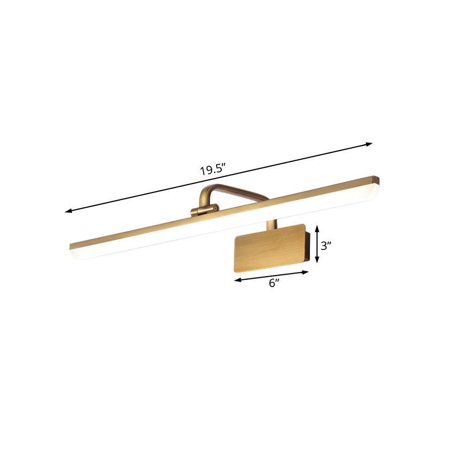 LED Wandleuchte für den Innenbereich mit ultra-dünnem Acrylschirm, gebürstete Messing-Wandleuchte in warm/weißem Licht, 16"/19,5" B | Brehn