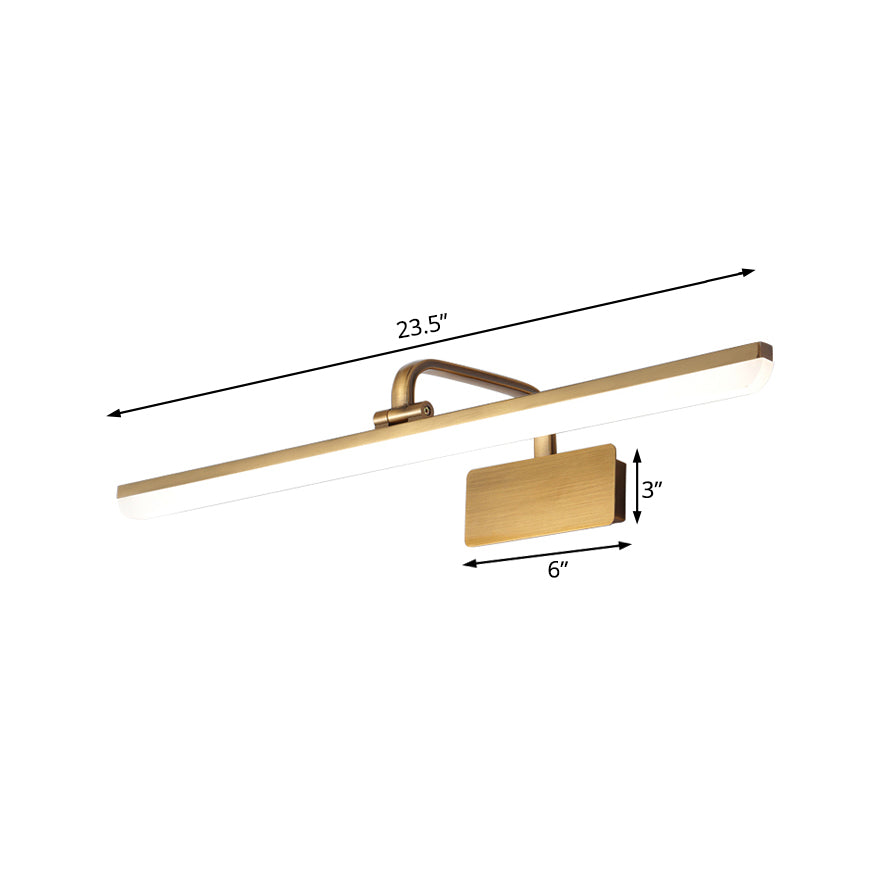 LED Wandleuchte für den Innenbereich mit ultra-dünnem Acrylschirm, gebürstete Messing-Wandleuchte in warm/weißem Licht, 16"/19,5" B | Brehn