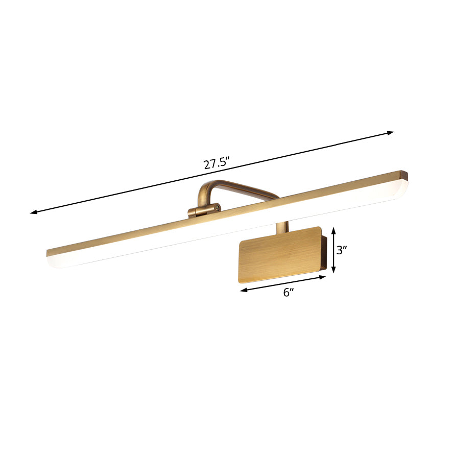 LED Wandleuchte für den Innenbereich mit ultra-dünnem Acrylschirm, gebürstete Messing-Wandleuchte in warm/weißem Licht, 16"/19,5" B | Brehn