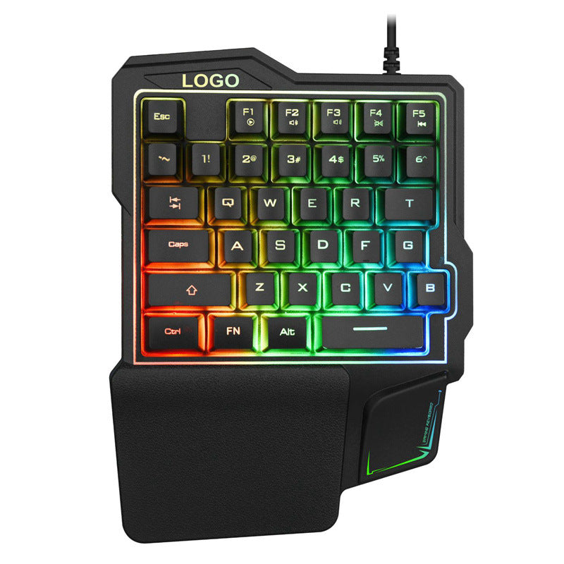 Kompakte Gaming-Tastatur mit RGB-Hintergrundbeleuchtung und ergonomischer Handballenauflage Brehn